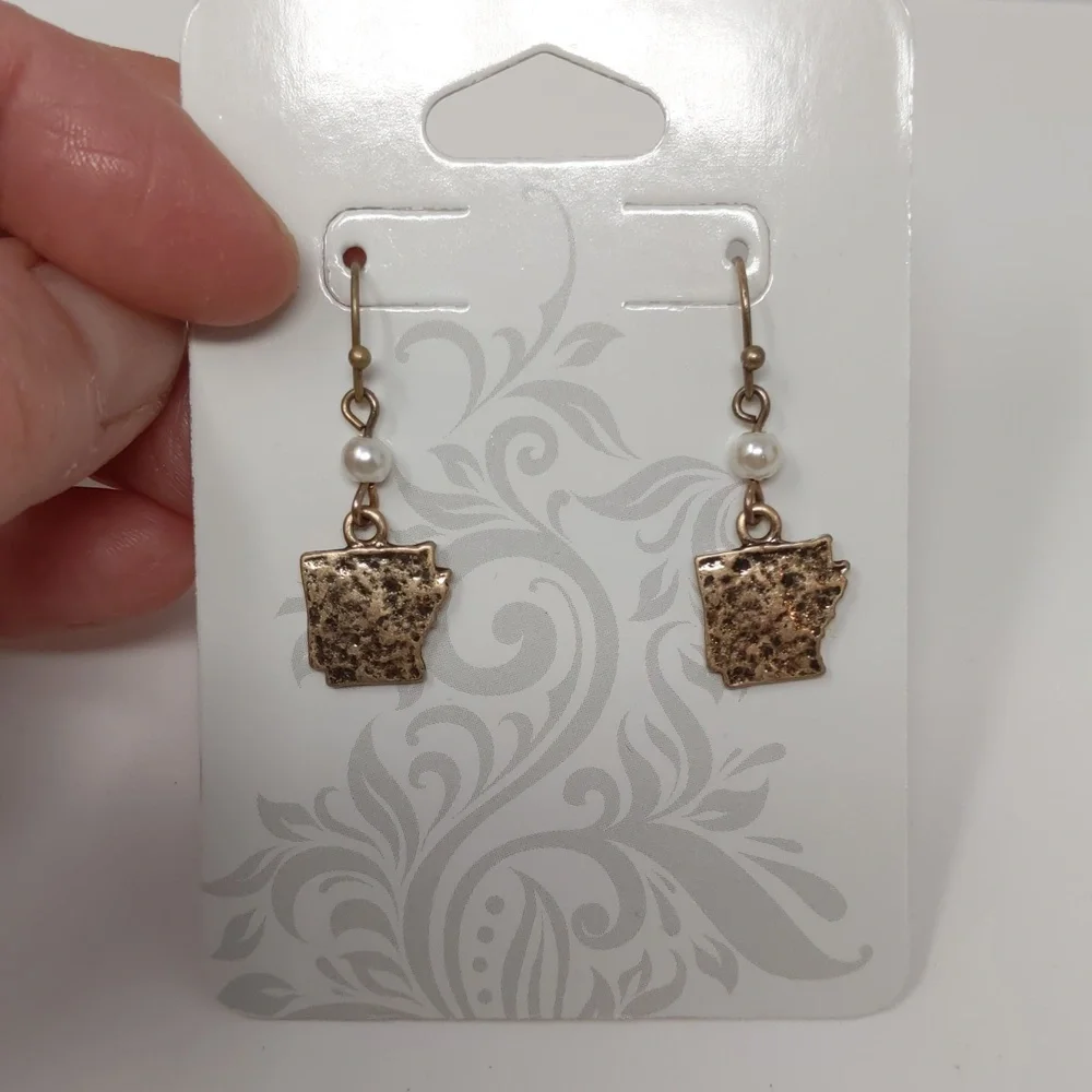 Arkansas Dangle Earrings Antique Bronze/ Gold Tone